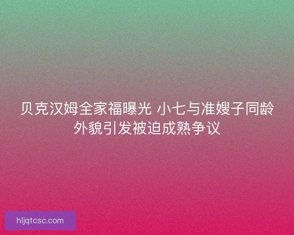 贝克汉姆全家福曝光 小七与准嫂子同龄外貌引发被迫成熟争议
